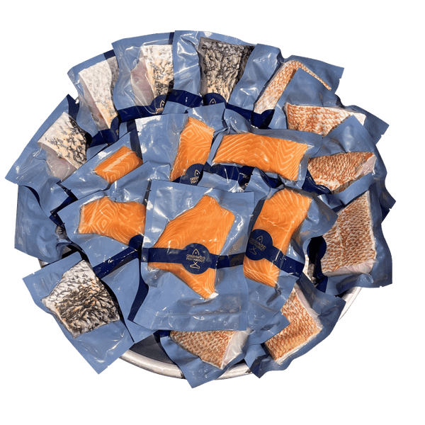 A fish pack bundle featuring a variety of seafood selections for bulk savings. 