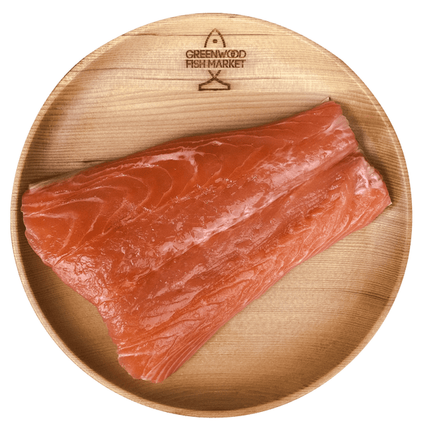 180g of fresh pink salmon fillet from Canada, light and delicate in flavour.