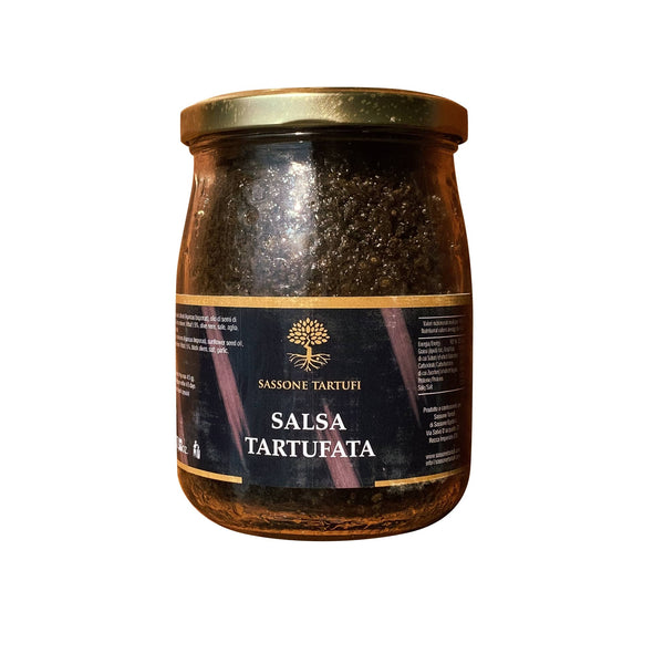 Rich black truffle tapenade from Sassone Tartufi, great for bruschetta or pastas.