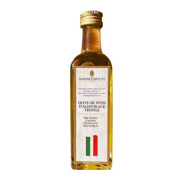 Fragrant white truffle olive oil from Sassone Tartufi, ideal for finishing dishes.